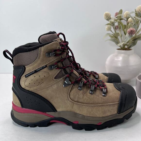Ariat Endeavor Waterproof Carbon Toe Work Boots Mushroom Taupe Mens 10D - Picture 2 of 9